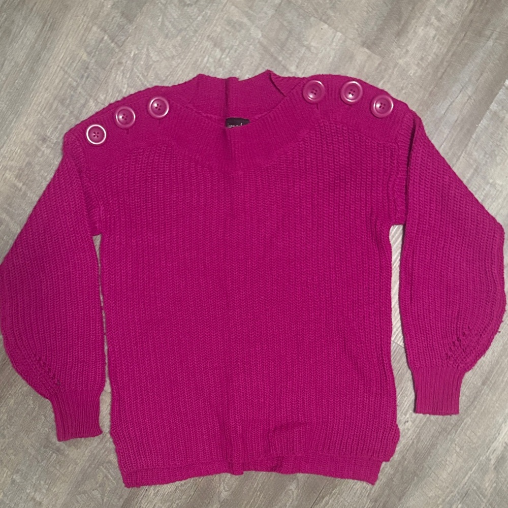 Women's Pink Button-Shoulder Sweater size Small